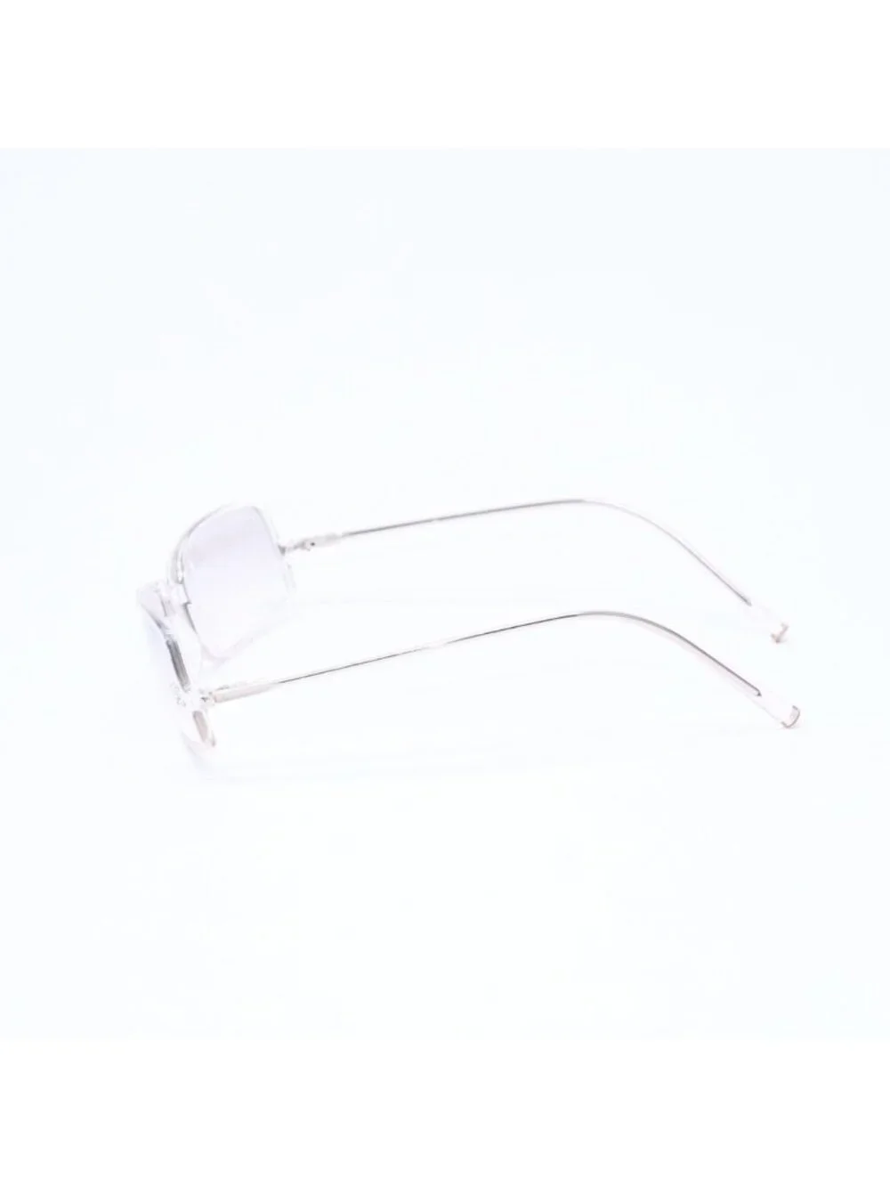 Chanel Sunglasses Eyewear CC Logo Rhinestone Clear Gray